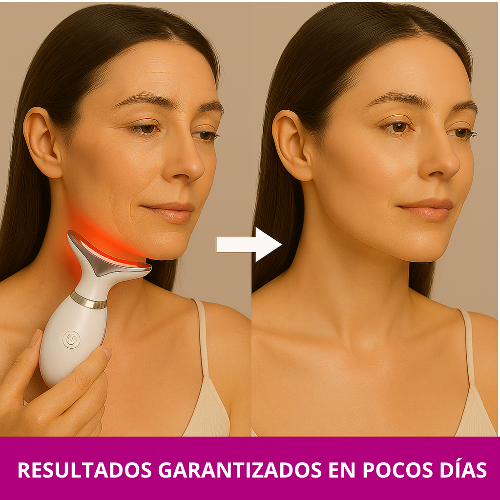 Pack Premium - Masajeador Facial y de Cuello con Terapia Led "Lumivelle"™ + Sérum (GRATIS) Anti Manchas Colágeno™